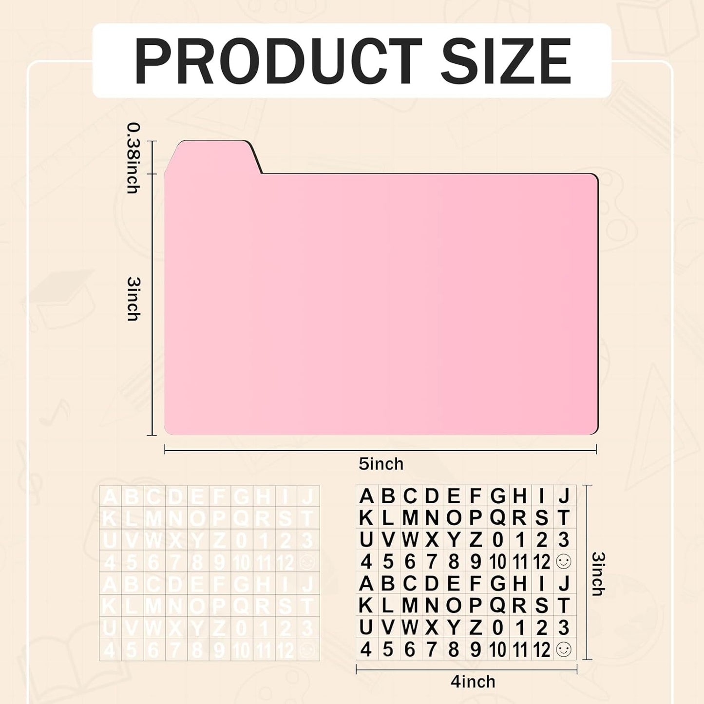 Harloon 52 Pcs Dry Erase Index Card Guide Set Include 50 Index Card Dividers 2 Number Alphabet Sticker with Tabs Photo Dividers for Office Business Back to School Supplies(3 x 5 Inch,Candy)