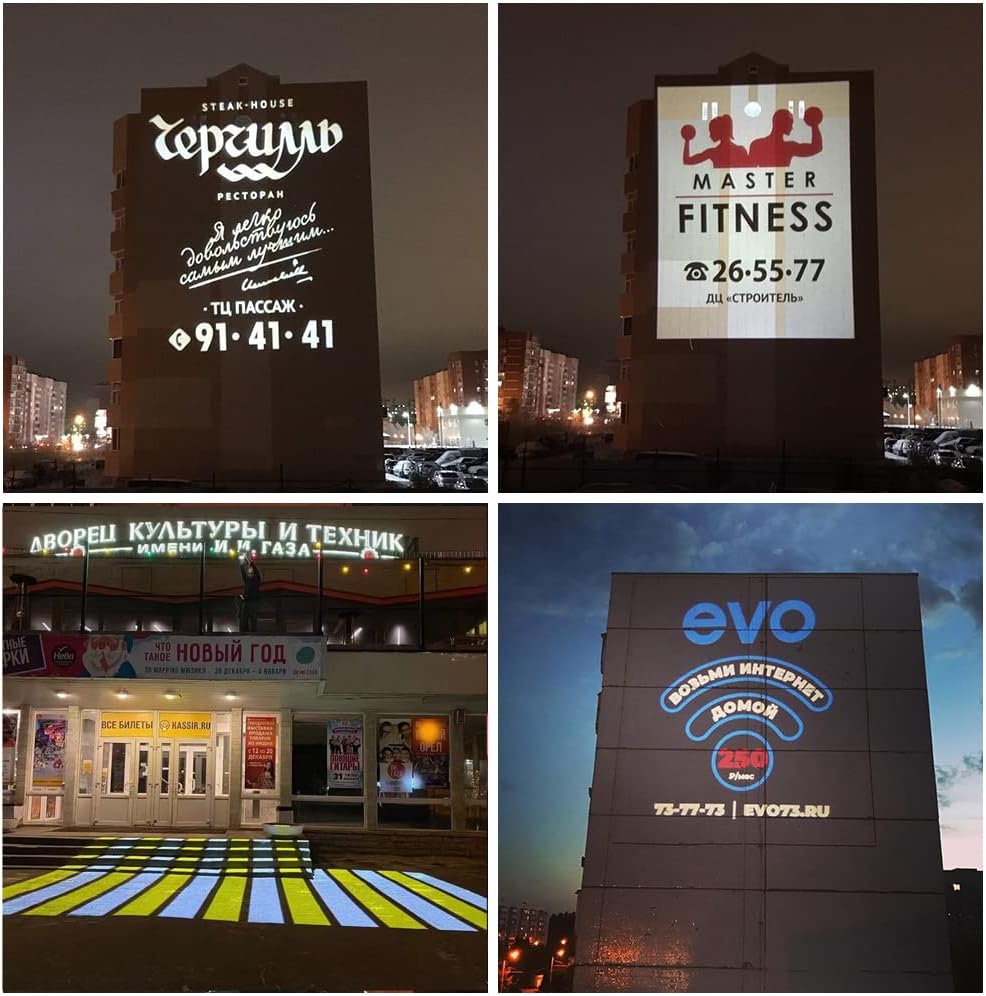 150W LED Logo GOBO Projector Ip67 Waterproof DJ Effect Light Including Free Custom Glass GOBO to Project Image for Hotel Company Store Wedding Advertising Indoor and Outdoor Use (150W)