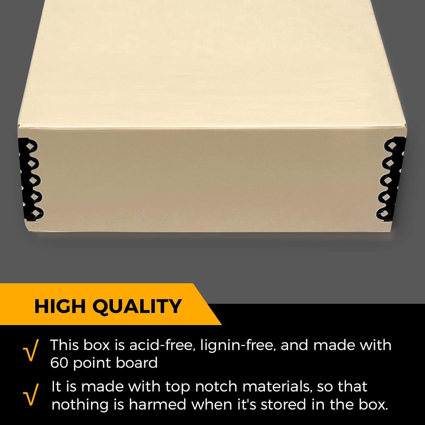 Golden State Art, Archival Storage Box, Acid-Free Drop Front Museum Box with Metal Edge for Storing Artwork Photos Documents Prints Arts and Crafts (Tan-8.5x11x3 Inches) Pack of 2