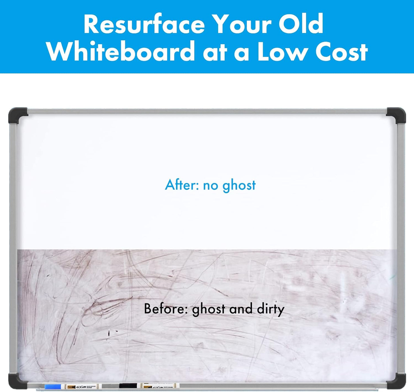 HAMIGAR Magnetic Whiteboard Contact Paper 36" x 48" Dry Erase White Board Sticker for Wall Stick on White Board Peel and Stick Wallpaper Adhesive Poster with Marker, Magnetic Eraser and Magnets