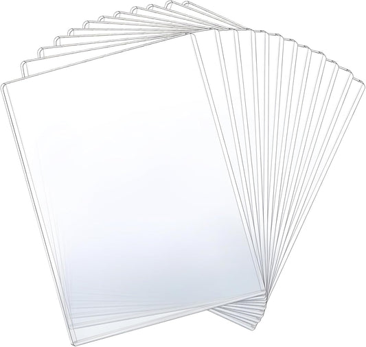 12 Pcs 8 1/2" x 11" Rigid Print Protectors - Clear Toploaders - Hard Plastic Document & Photo Sleeves - Birth Certificate Protector