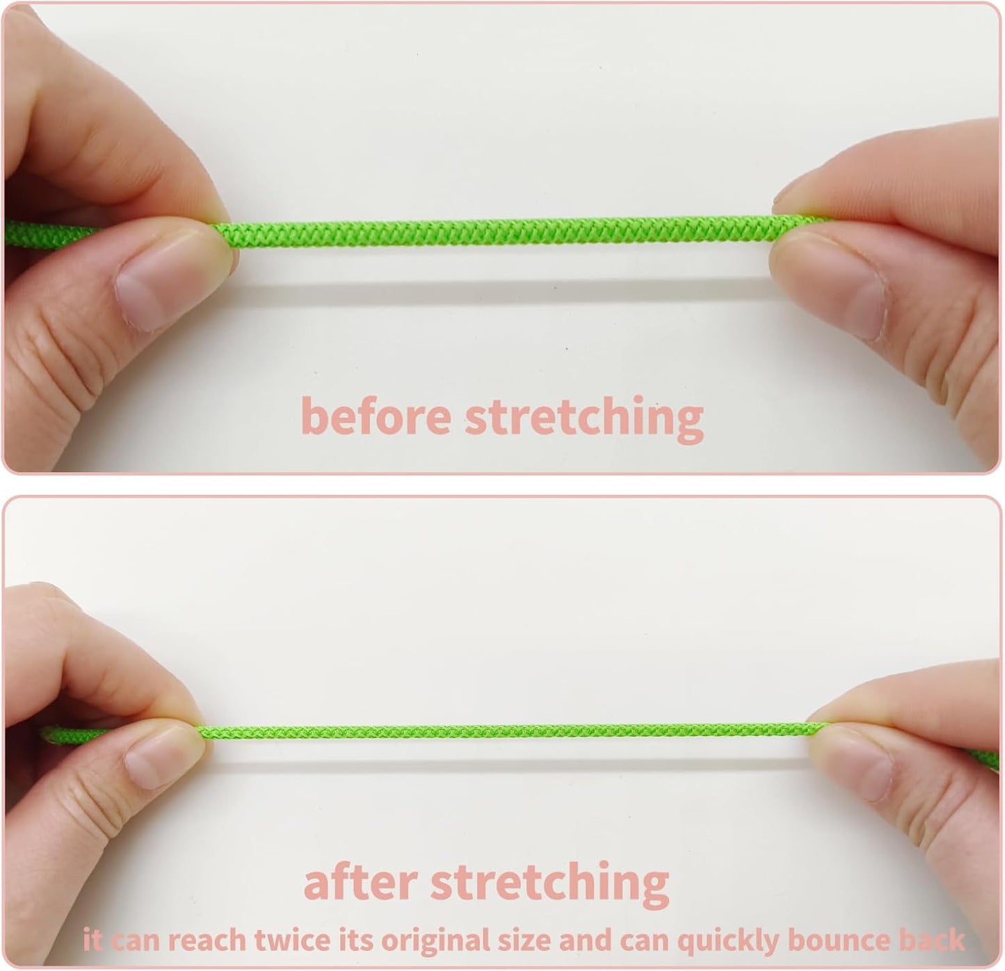 1/8 inch Non-Slip Elastic Band -3mm 15 Yards Soft Elastic Cord Stretch String Braided Thread for Sports Gear, DIY Crafts, Hair Bands, Shoelaces,Apparel Making & Camping Tie Down (Green)