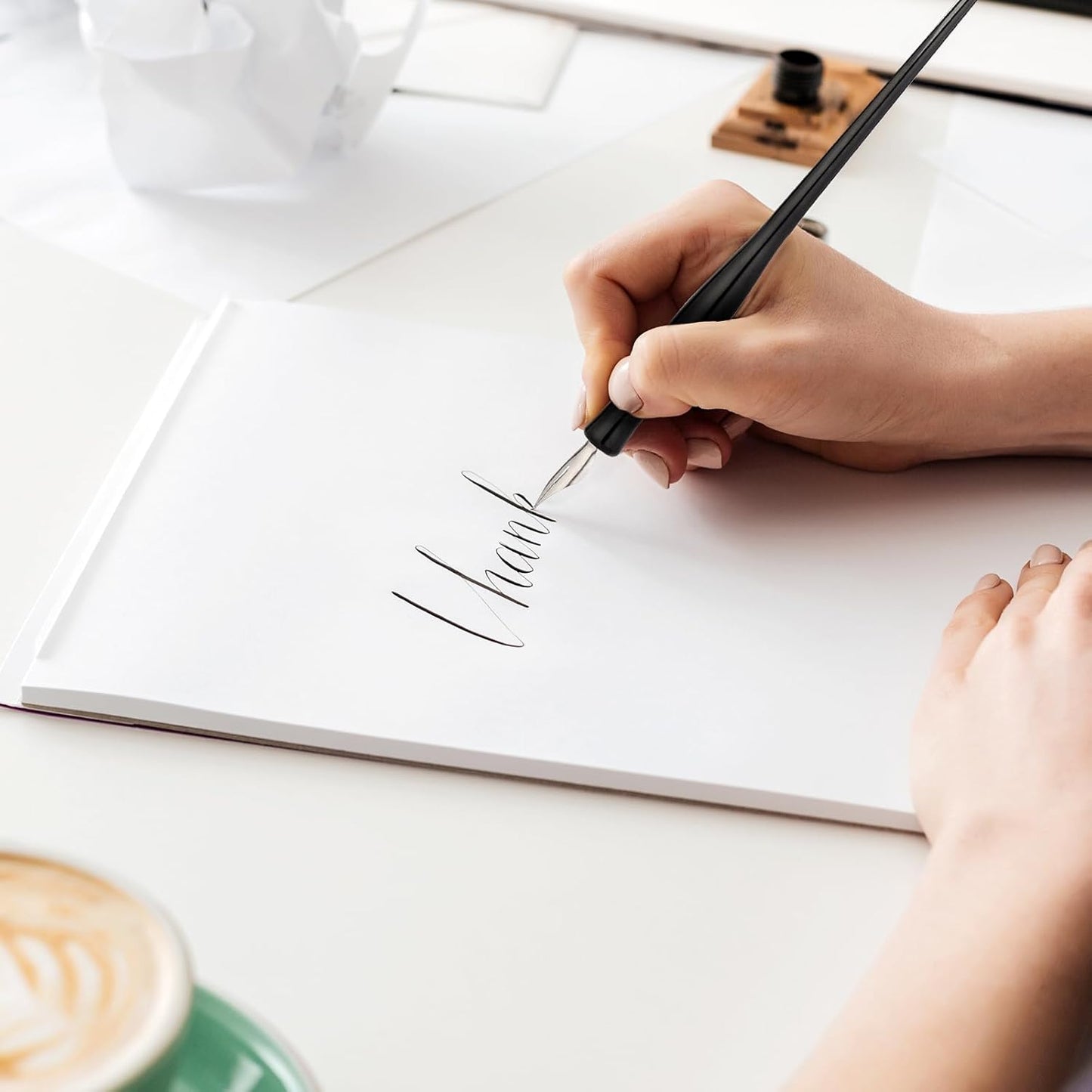 10PCS Oblique Calligraphy Dip Pen Set - 2-in-1 Drawing Pen Holder with 8 Pieces Stainless Steel Pen Replacement Nibs for Writing, Painting, Signing, Sketch