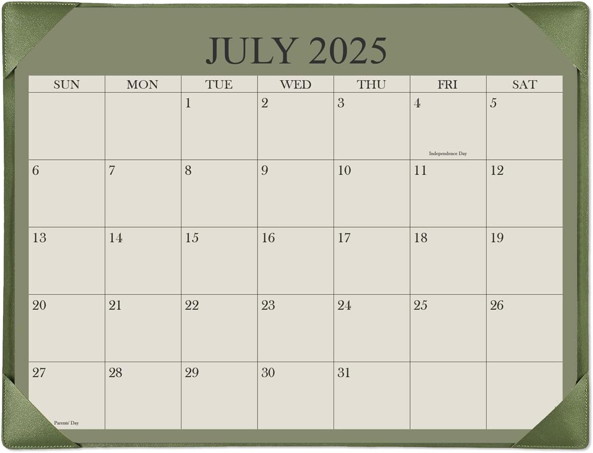 Desk Calendar 2025-2026 with Desktop Mat, 18 Month Small Desk Pad Calendar from September 2025 to December 2026, 8.5" x 11" Desk Pad Calendar 2025-2026 for Home, School Office, Cyan