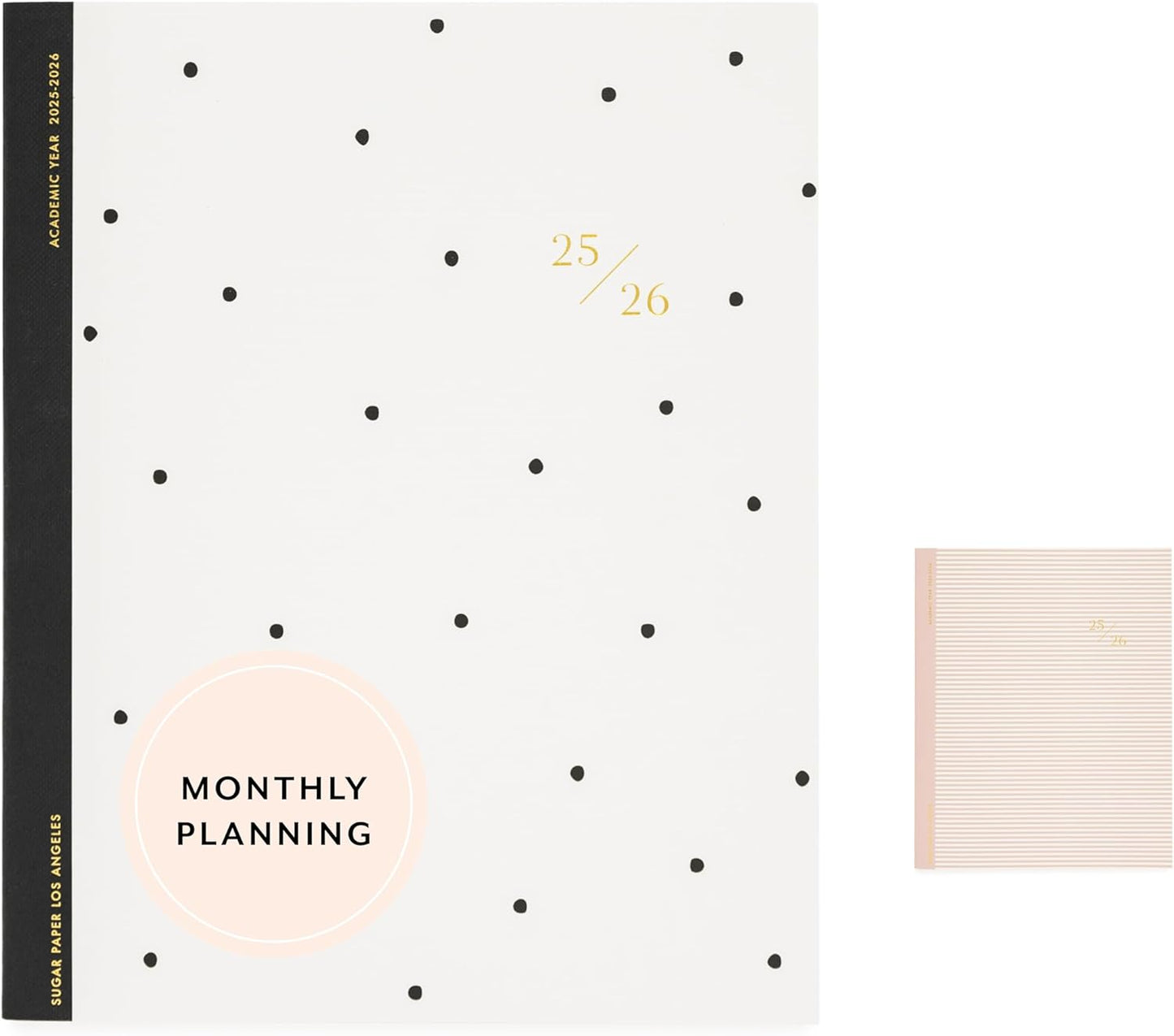 Sugar Paper 2025-2026 Monthly Academic Planner, August 2025 to July 2026, School, Teacher, College & Student Planner, 12 Month, 8” x 10”, Black Dot