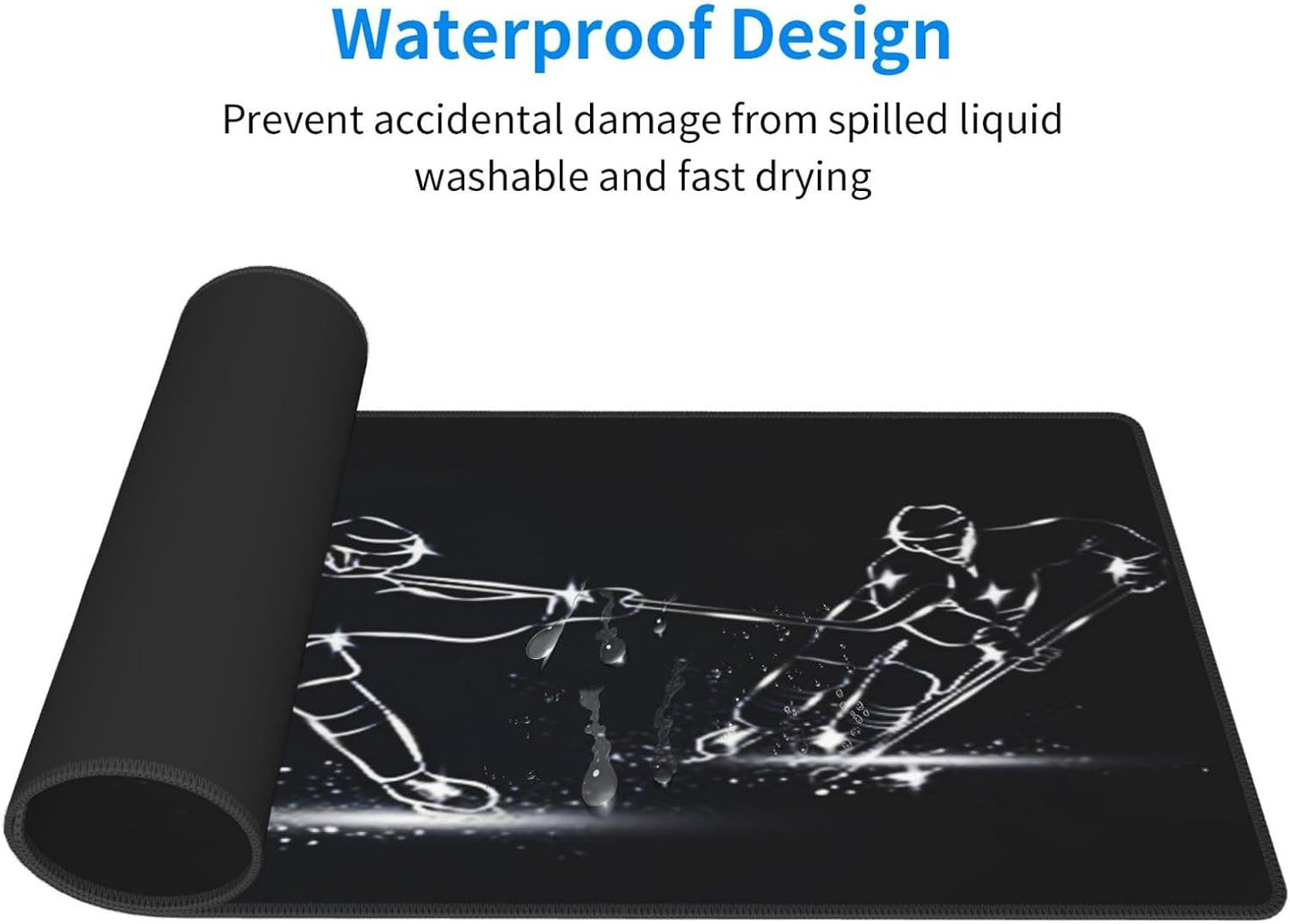 Ice Hockey Mouse Pad, Large Big Gaming Mouse Pad Desk Pad, Mousepad with Non-Slip Rubber Base, Extended XXL Mouse Mat for Computer Laptop Office Accessories