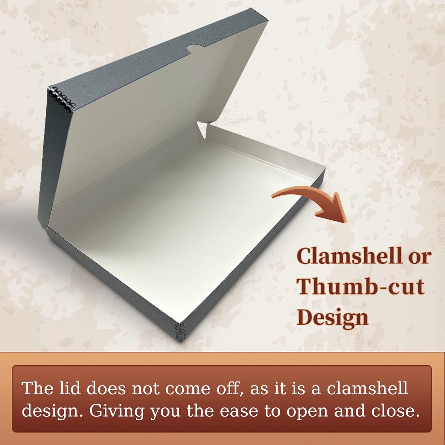 Golden State Art, Archival Folio Storage Box 11x17, Clamshell Design with Metal Edge, Preserve And Store Photos Documents Cards Prints Arts Crafts DIY, Gray