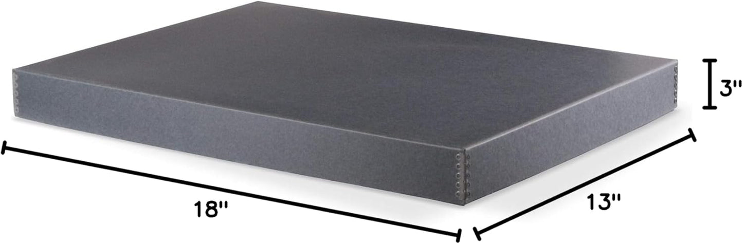 Gaylord Archival Blue/Grey Drop-Front Newspaper Preservation Box - 13W x 18L x 3" H