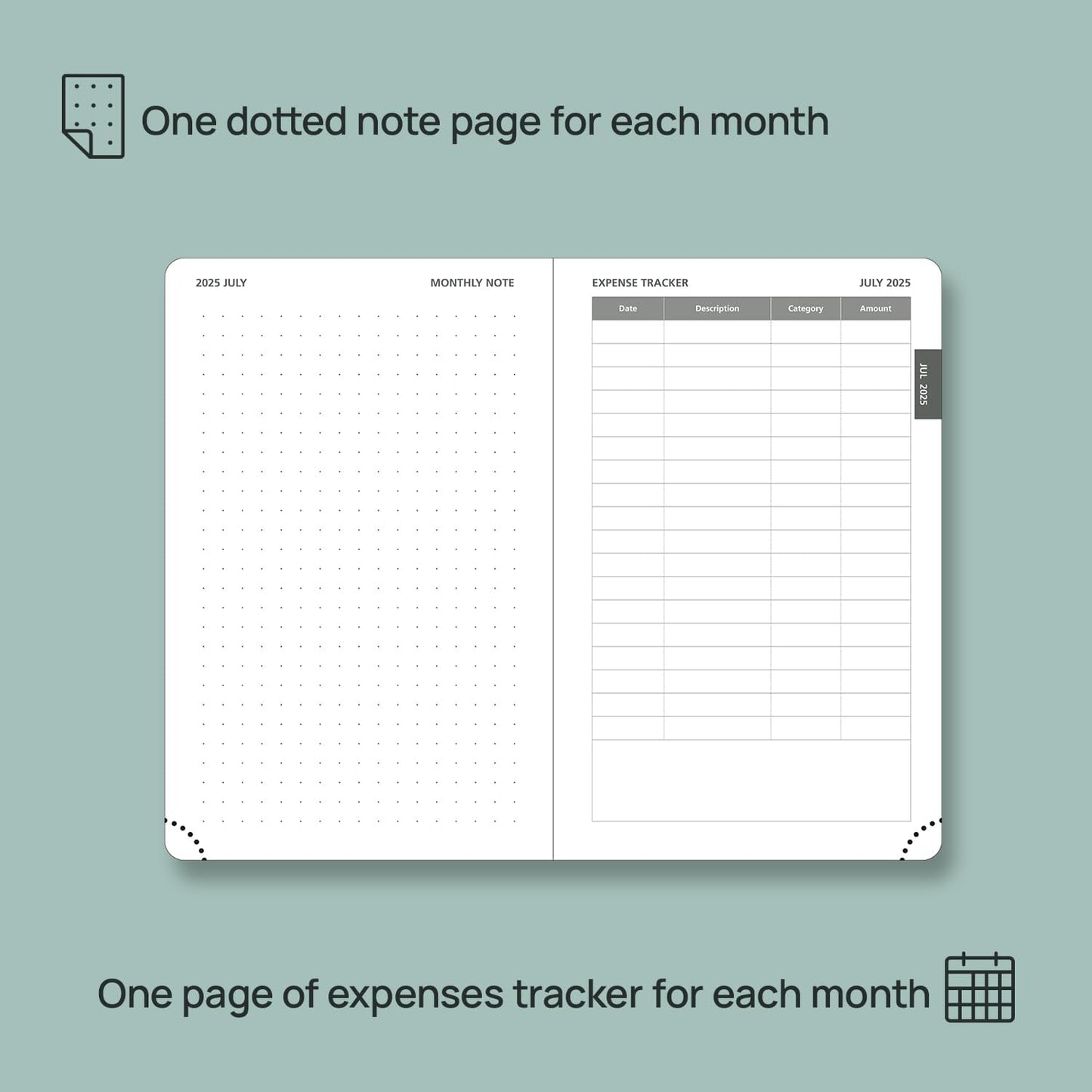 POPRUN Pocket Monthly Planner 2025-2026 (Pocket- 4''x 6.25''Soft Leather Cover) - 18 Month Calendar Book for Purse (Jul.2025-Dec.2026), 100 GSM Thick Paper - Brown