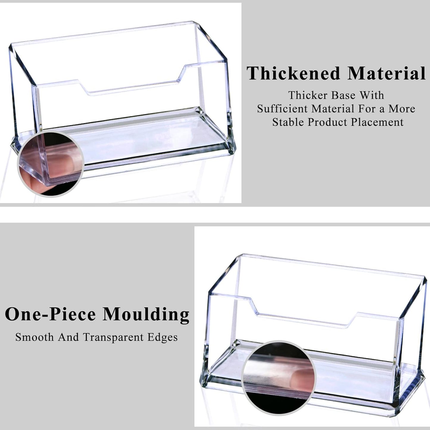 Clear Acrylic Business Card Holder, Name Card Organizer for Desk Fits 50 Business Cards