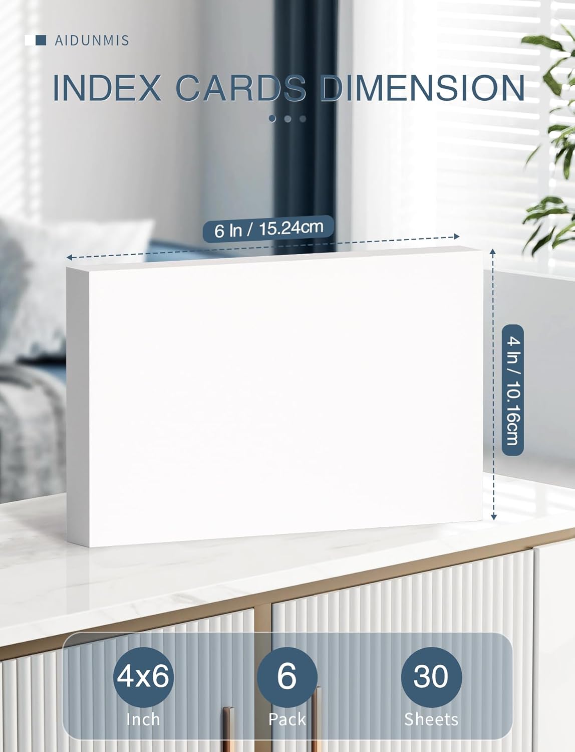 4x6 Note Cards Blank Index Cards, 180 Counts 4 x 6 Index Cards, 4x6 Notecards No Lines for Studying School, Blank on Both Sides, White Note Cards Bulk, 6 Pack of 30 Sheets