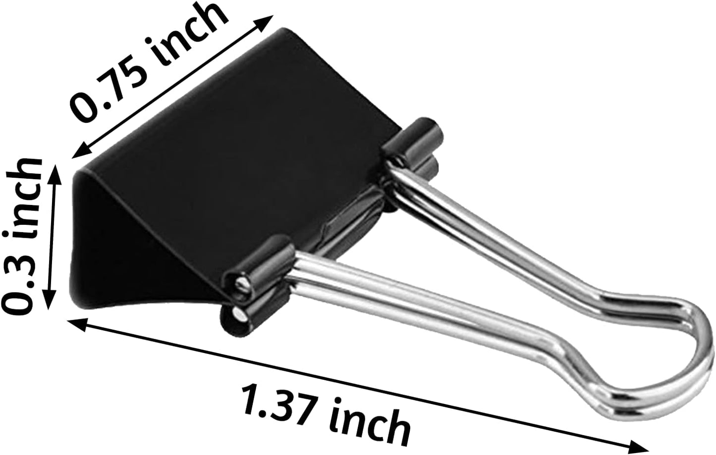 120 Pack Black Binder Clips 0.75 Inch, Small Paper Clamps, Black Paper Binder Clips, Office Clips, Mini Binder Clips, Small Clips for Office Supplies Home School and Business