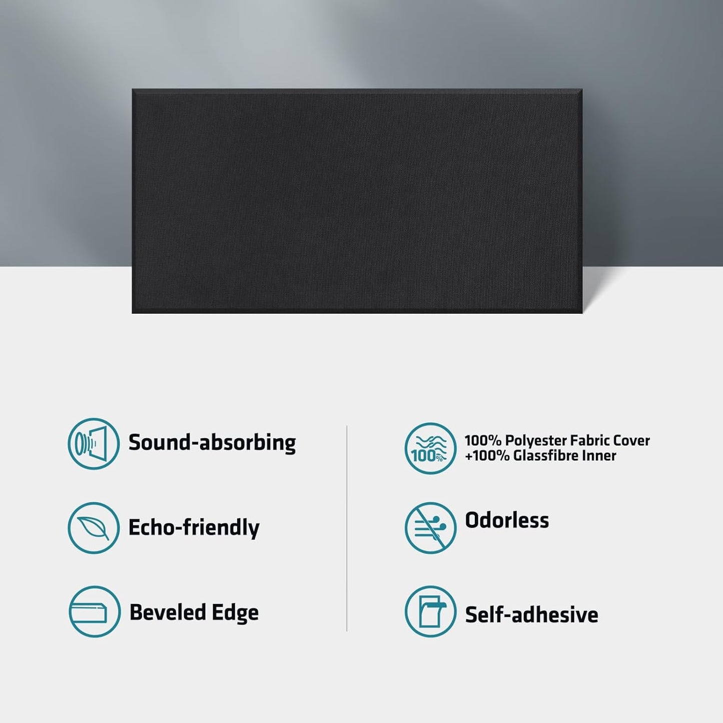 UMIACOUSTICS 4 PCS Fiberglass Acoustic Panels, 2“ Thick 23.6" x 11.8" Sound Absorbing Panels , Black