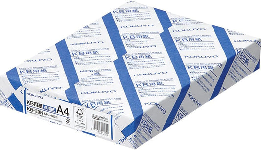 Kokuyo KB Paper, Paper Thickness 0.09 mm, 64gsm, 80 Bright (ISO), 500 Sheets, FSC Certified (1 Pack, A4)