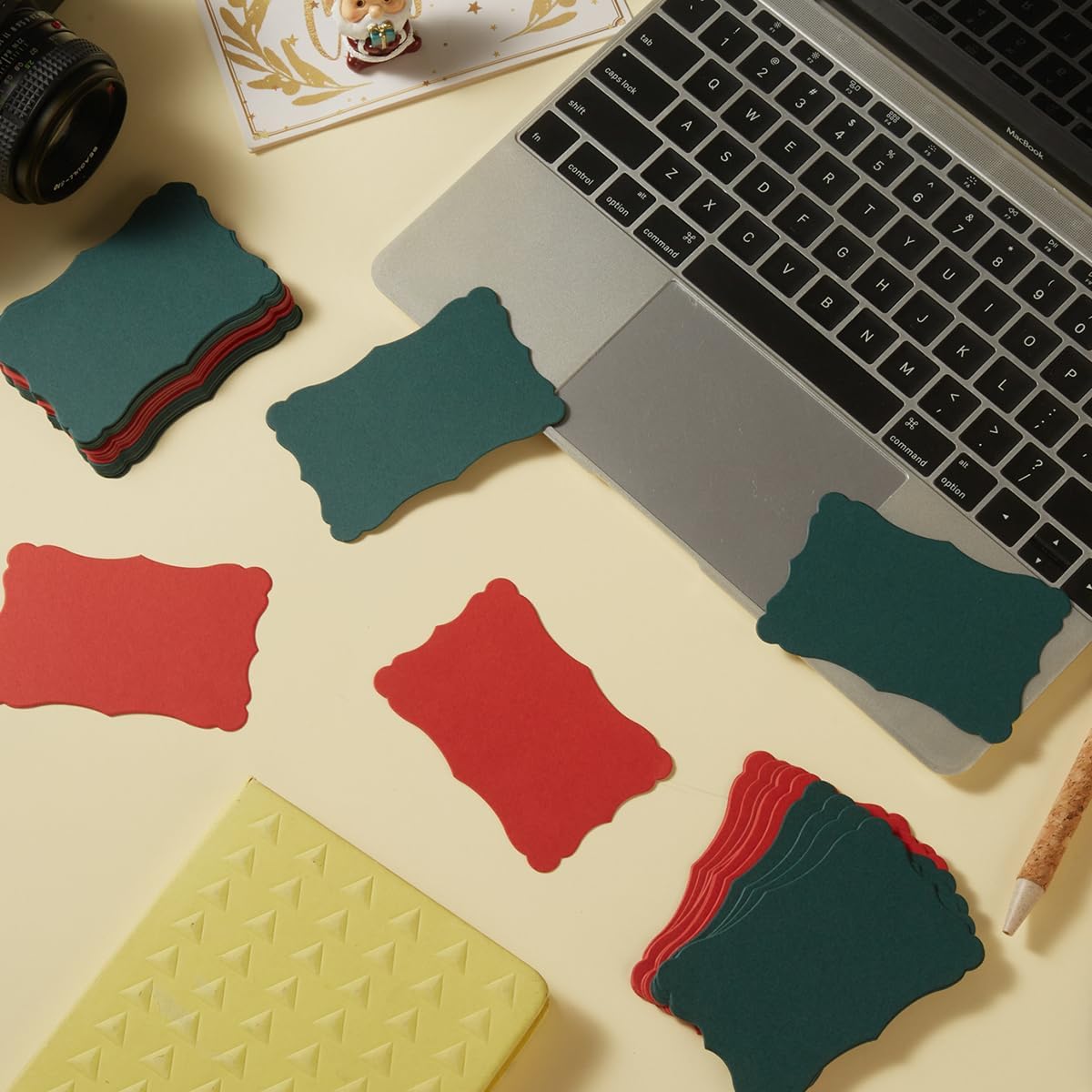 120 Pieces Small Mini Business Cards Vintage Assorted Colors Blank Note Gift for Business, Gift Cards (Christmas Red Green)