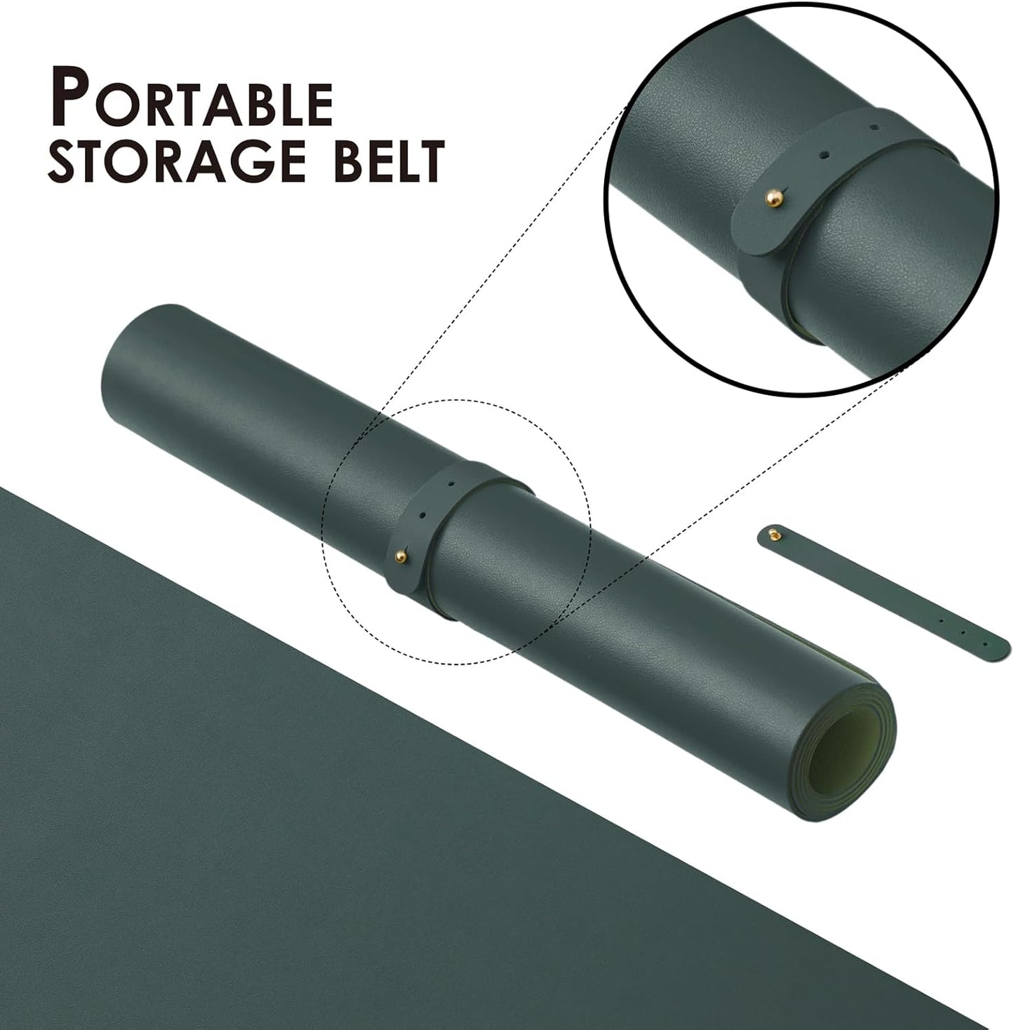 Large Desk Mat - 47.2"x 17" Non-Slip PU Desk Pad for Office and Home - Ideal for Large Mouse Pad and Desk Mats on Top of Desks(Dark Green)