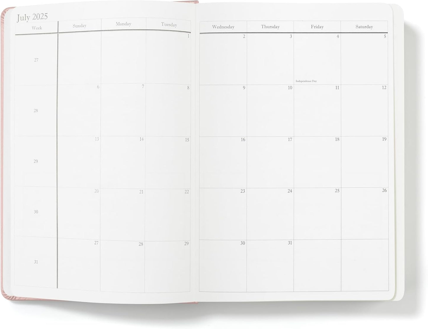 Wykeham's Executive 2025-26 Daily Journal Planner – Mid-Year Academic Diary (Personalized Rose, 8.5"×5.5")