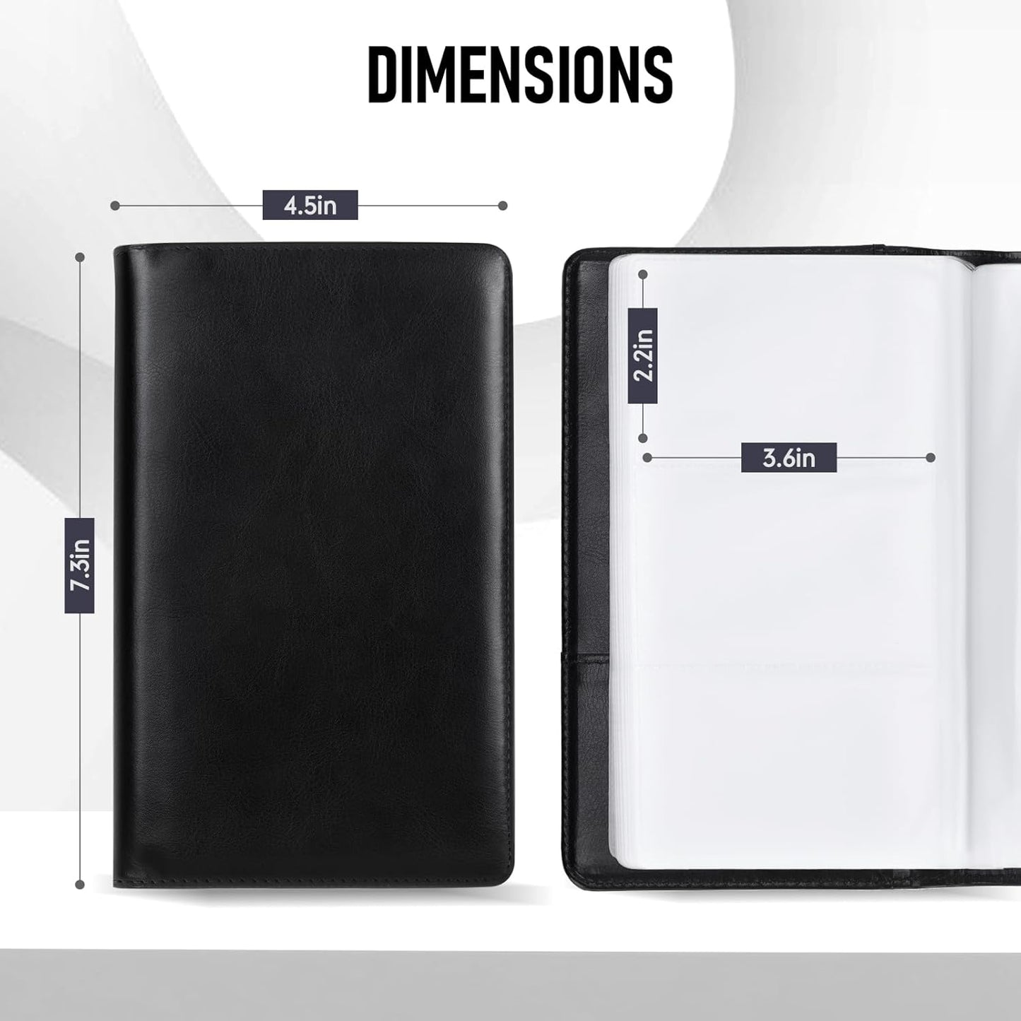 300 Business Cards Holder, 50 Pages Gift Cards Holder, Professional PU Leather Credit Cards Organizer Wallet, Portable Name Card Book Binder Folder, Men Women & Office Supplies, Black