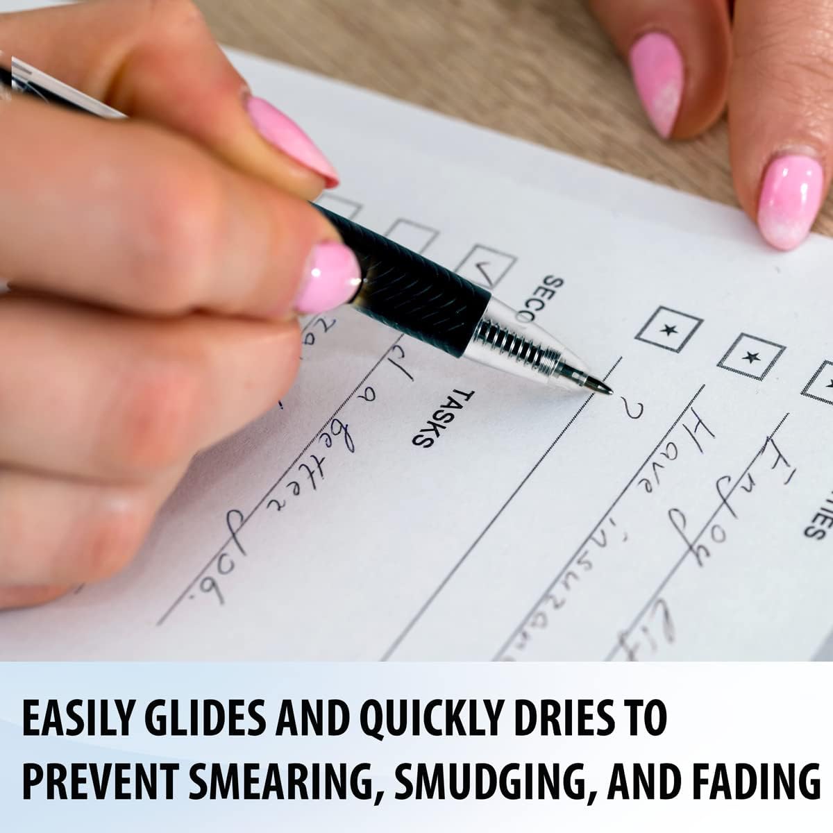 Inc. ClipClicks Retractable Ballpoint Pens - Bulk 1.0-mm Medium-Point Pen Set With Comfort Grip for School, Office, Writing, and Journaling, 50 Count, Black