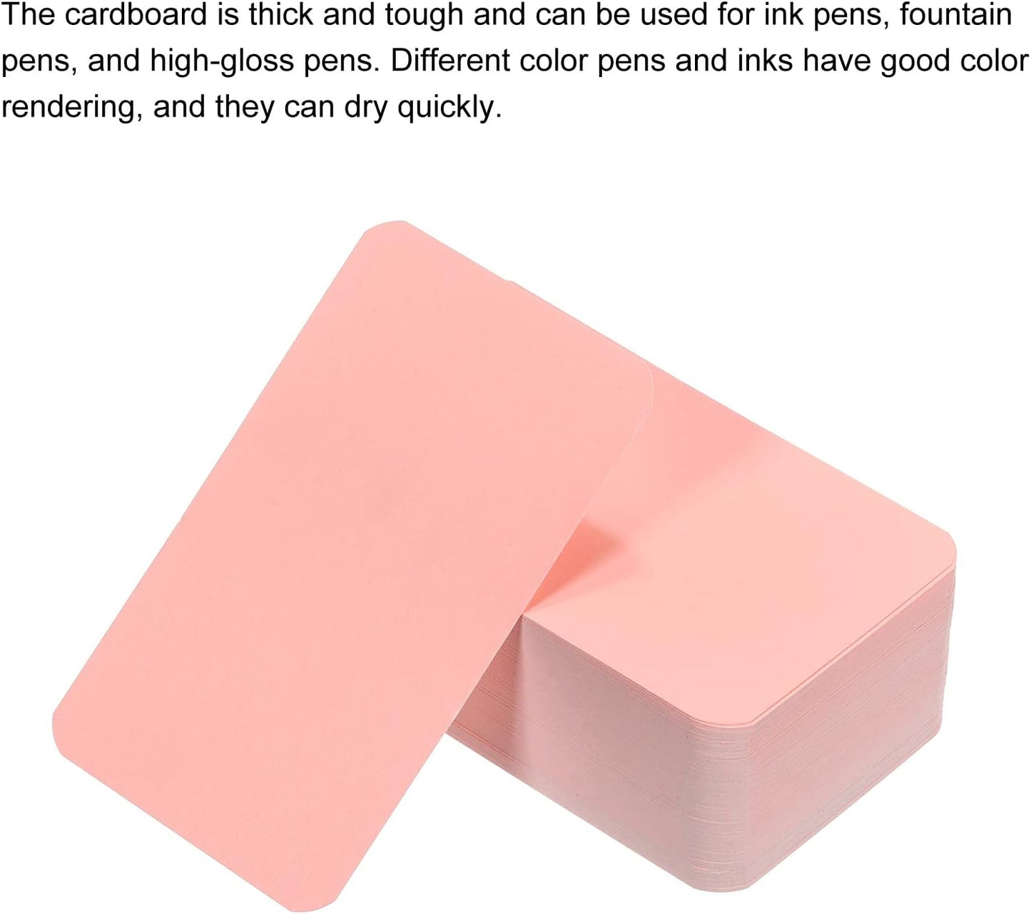 PATIKIL 3.5" x 2" Blank Paper Business Cards, 100 Pack Small Index Flash Cards Words Message Note Card Mini Paper Tags for DIY Gift Craft Scrapbooking, Pink