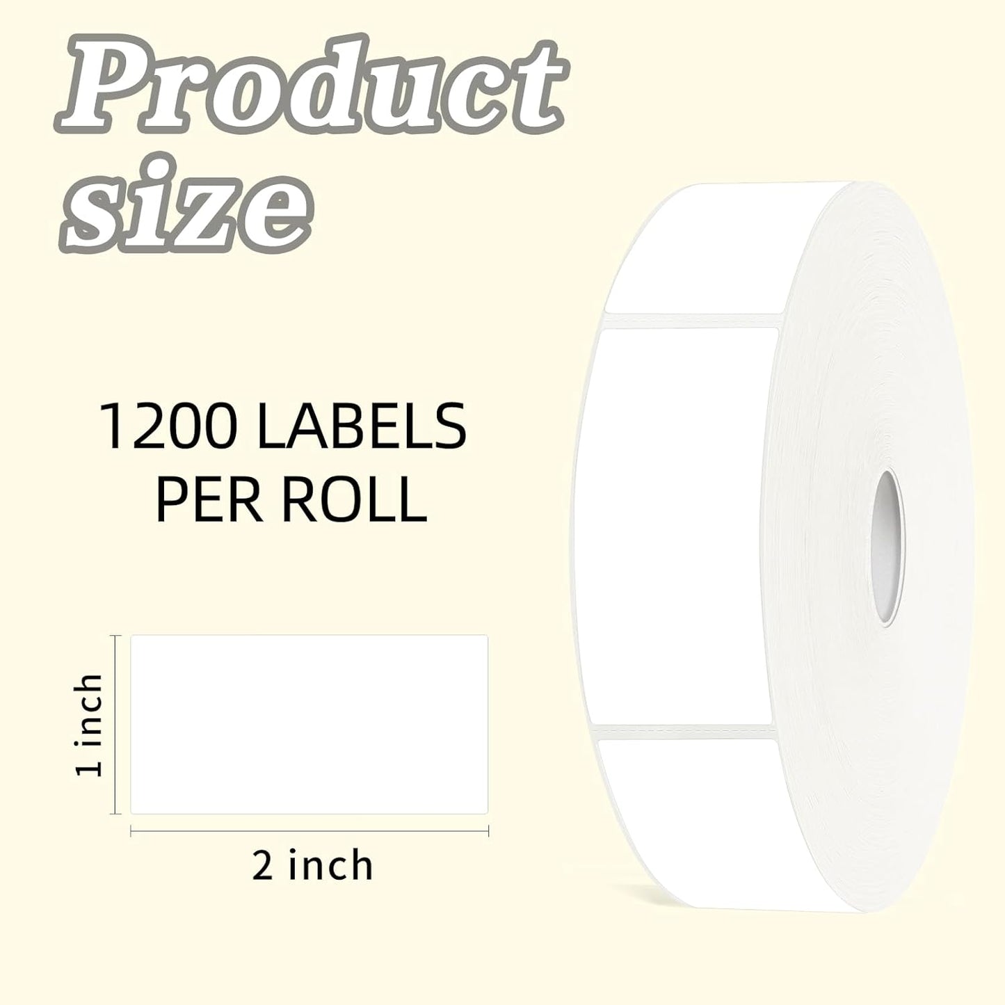 1200 Blank Removable Freezer Labels Water Oil Resistant with Perforation Line for Food Containers Jars Pantry Organization (Ink Quick-Dry，1” x 2”)