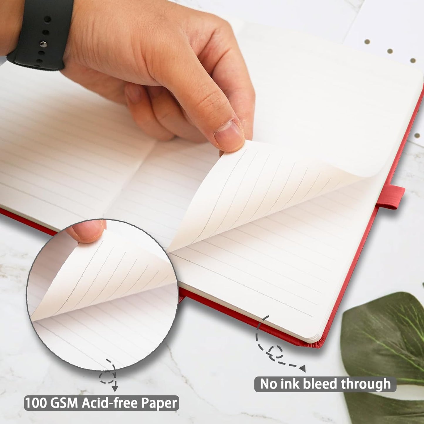 8 Pack Lined Journal Notebooks, A5 Hardcover Notebooks, 5.5 x 8.3 inch, 100GSM,160 Pages, Classic College Ruled Notebooks for Writing/Work/Travel/College (Assorted Color)