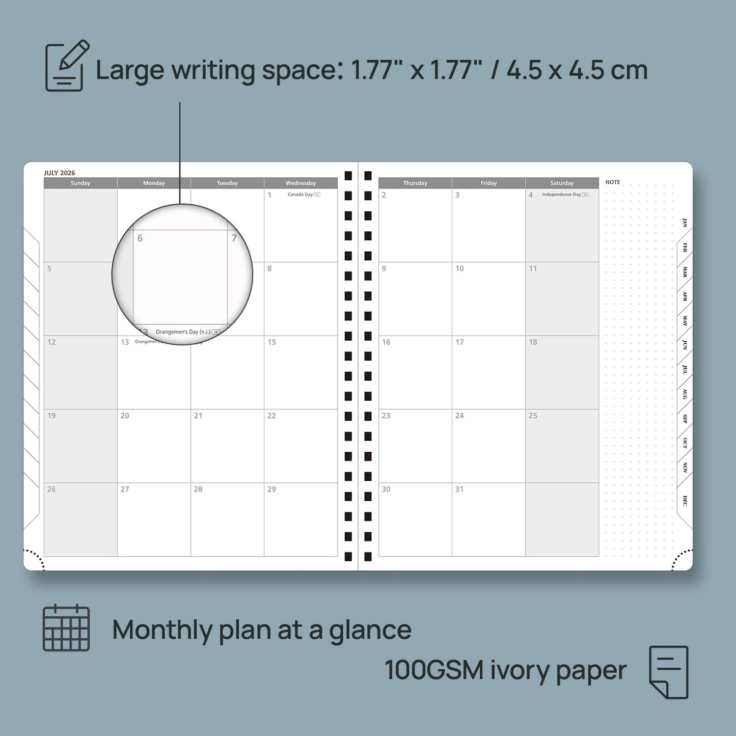 POPRUN 2026 Planner (Large - 8.5" x 10.5") with Hourly Schedule, Vertical Layout - 2026 Weekly Calendar (Jan. 2026 - Dec.2026) for Time Management, Monthly Tabs, Spiral Bound, Soft Cover - Brown