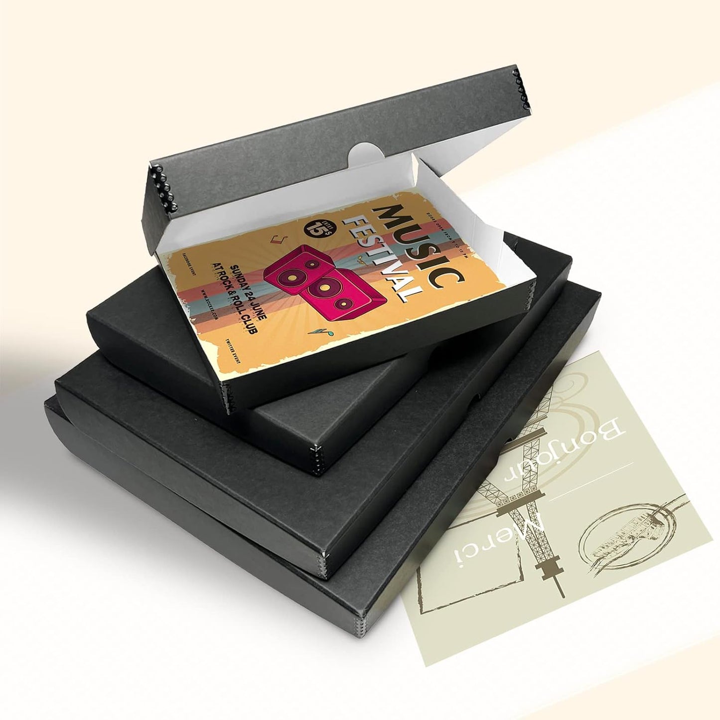 Golden State Art, Archival Folio Storage Box 18x24, Clamshell Design with Metal Edge, Preserve And Store Photos Documents Cards Prints Arts Crafts DIY, Black