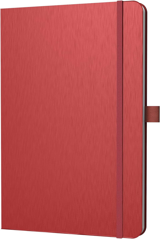 A5 Lined Journal Notebook, 7mm College Ruled Notepad, Journaling for Writing, Work, School, Travel and Note Taking, Hardcover 160 Pages (80 Sheets) 5.79 x 8.3 inches (Red)