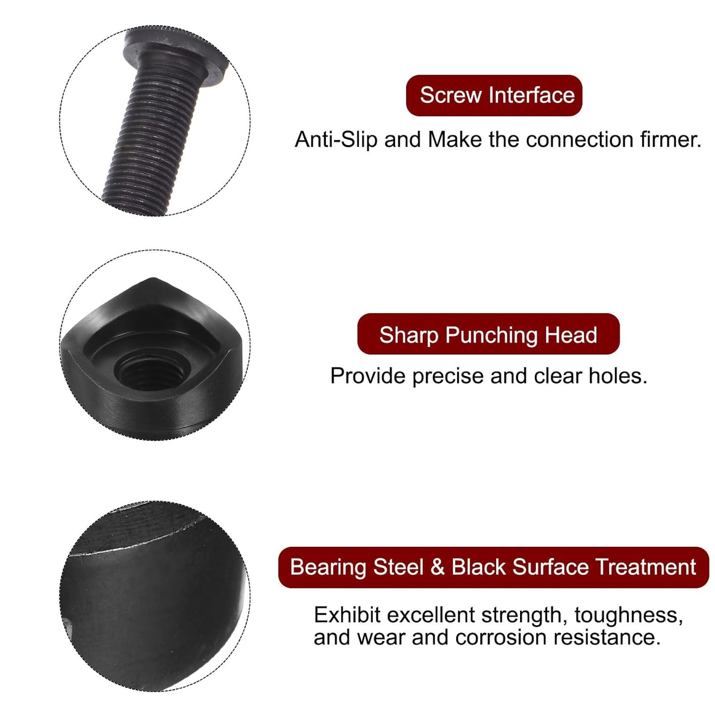 HARFINGTON Sheet Metal Punch Hole Punch 32.5mm Bearing Steel Precise Cutting Manual Knockout Punch Kit for Metal Steel Plate Sink Stainless Steel, Black