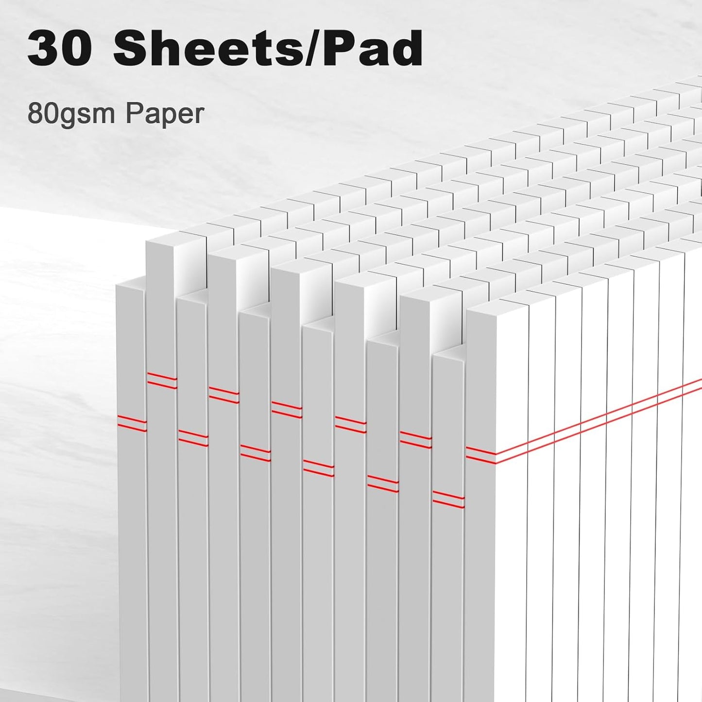 12pcs Small Note Pad 5x8 College Ruled White Legal Pads Paper Notepads 12 Pack Study Back Writing Pads 5 x 8 Legal Pads Perforated Narrow Ruled Pads of Paper White