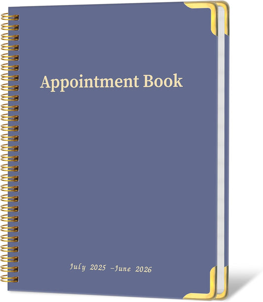 Appointment Book/Planner 2025-2026 - Daily Hourly Schedule Planner from 7am - 10 pm, Weekly & Monthly Hourly Appointment Book Calendar from July 2025 - June 2026, 9" x 11" -Purple