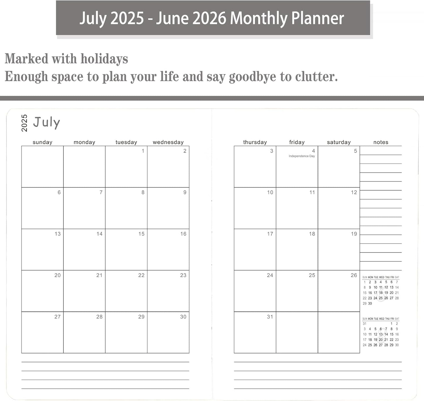 2025-2026 Daily Planner, One Page Per Day, Academic Calendar (July 2025 - June 2026), Appointment Book with Time Slots and Monthly Tabs, 5.7" x 8.25", Pocket, Leather Cove (Sky blue)