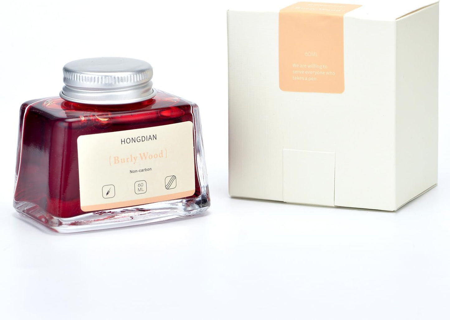 Hongdian Fountain Pen Bottled Ink Burly Wood Color, 60ml Non Carbon Inkwell Bottle, Artist Calligraphy Ink