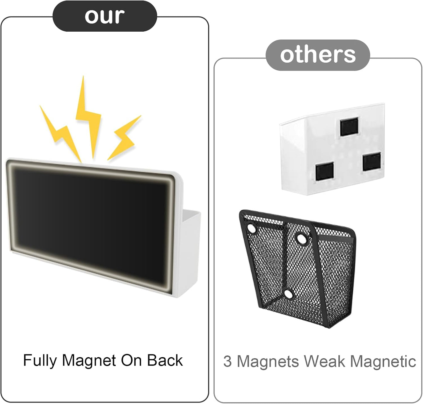 Magnetic Pen Holder,3 Compartments Magnetic Dry Erase Marker Holder,Extra Strong Magnet Storage Marker Pen Pencil Organizer for Refrigerator,Whiteboard,Locker Accessories(Long Style)