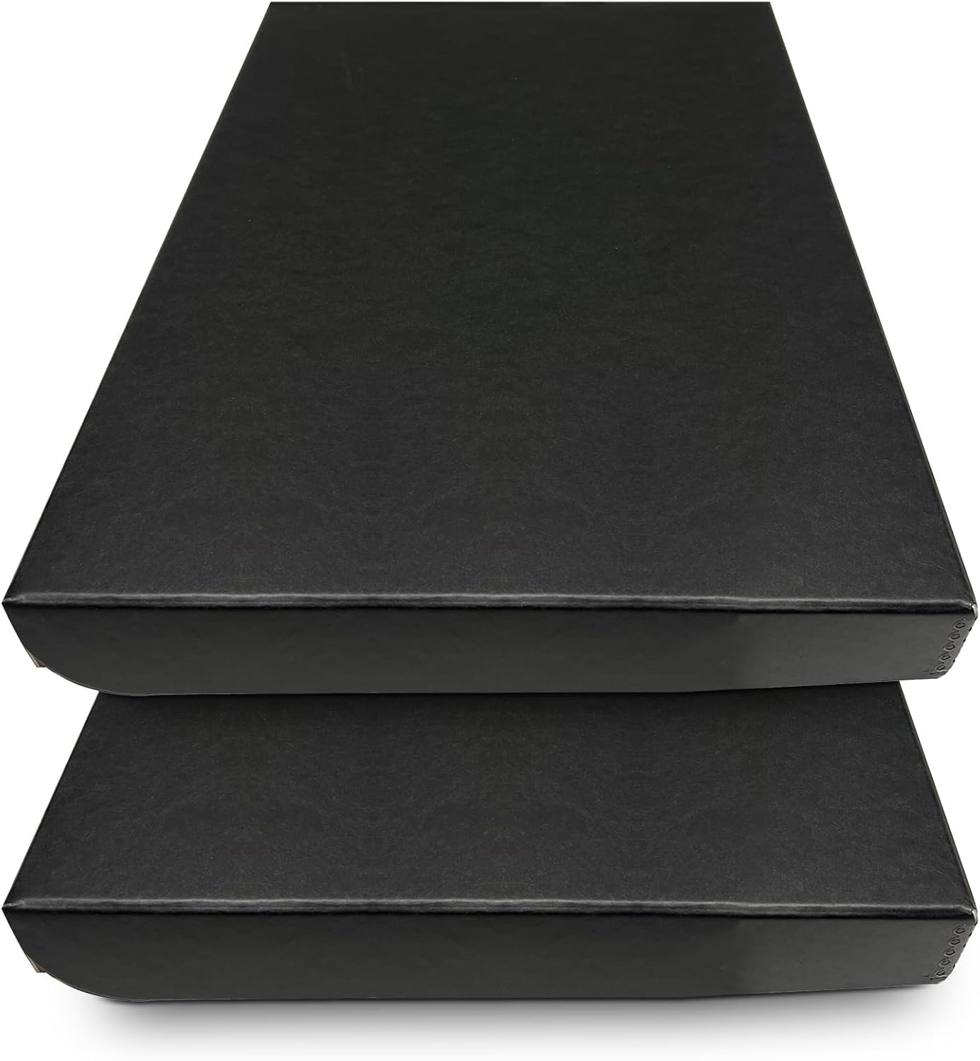 Golden State Art, Archival Folio Storage Box 13x19, Clamshell Design with Metal Edge, Preserve and Store Photos Documents Cards Prints Arts Crafts DIY, Black, Pack of 2