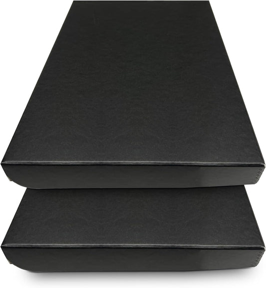 Golden State Art, Archival Folio Storage Box 13x19, Clamshell Design with Metal Edge, Preserve and Store Photos Documents Cards Prints Arts Crafts DIY, Black, Pack of 2