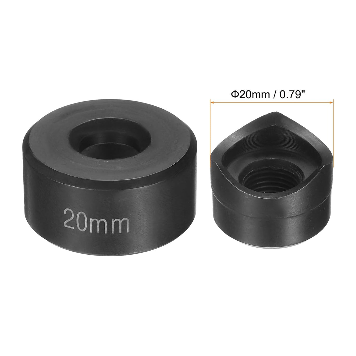 HARFINGTON Sheet Metal Punch Hole Punch 20mm Bearing Steel Precise Cutting Manual Knockout Kit with External Hex Shank for Metal Steel Plate Sink Stainless Steel, Black