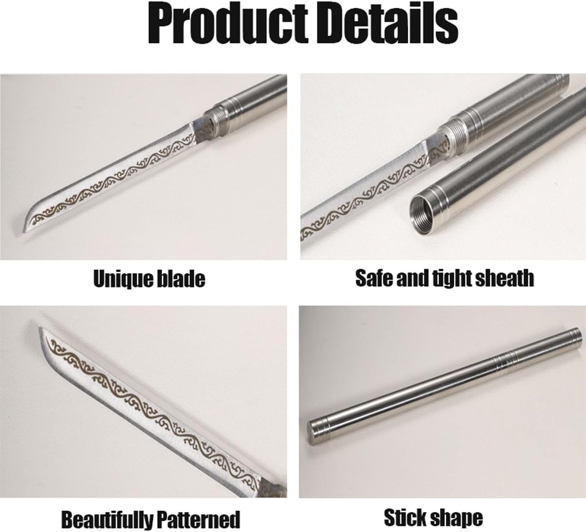 4.13" All-steel Fancy Letter Opener Envelope Slitter, Office Desktop Mail Opener, Stainless Steel Letter Envelope Knife for Home, Office (Stick Shaped, Sliver)