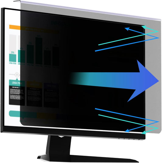 RedANGEL Computer Privacy Screen Protector for 23, 23.6, 23.8 and 24 Inches Monitor Anti Blue Light Filter Hanging Type Anti Scratch Easy Installation Shield for Desktop Computer (24 Inches)