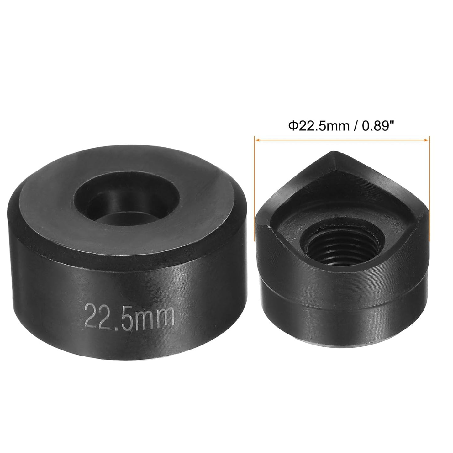 HARFINGTON Sheet Metal Punch Hole Punch 22.5mm Bearing Steel Precise Cutting Manual Knockout Kit with External Hex Shank for Metal Steel Plate Sink Stainless Steel, Black