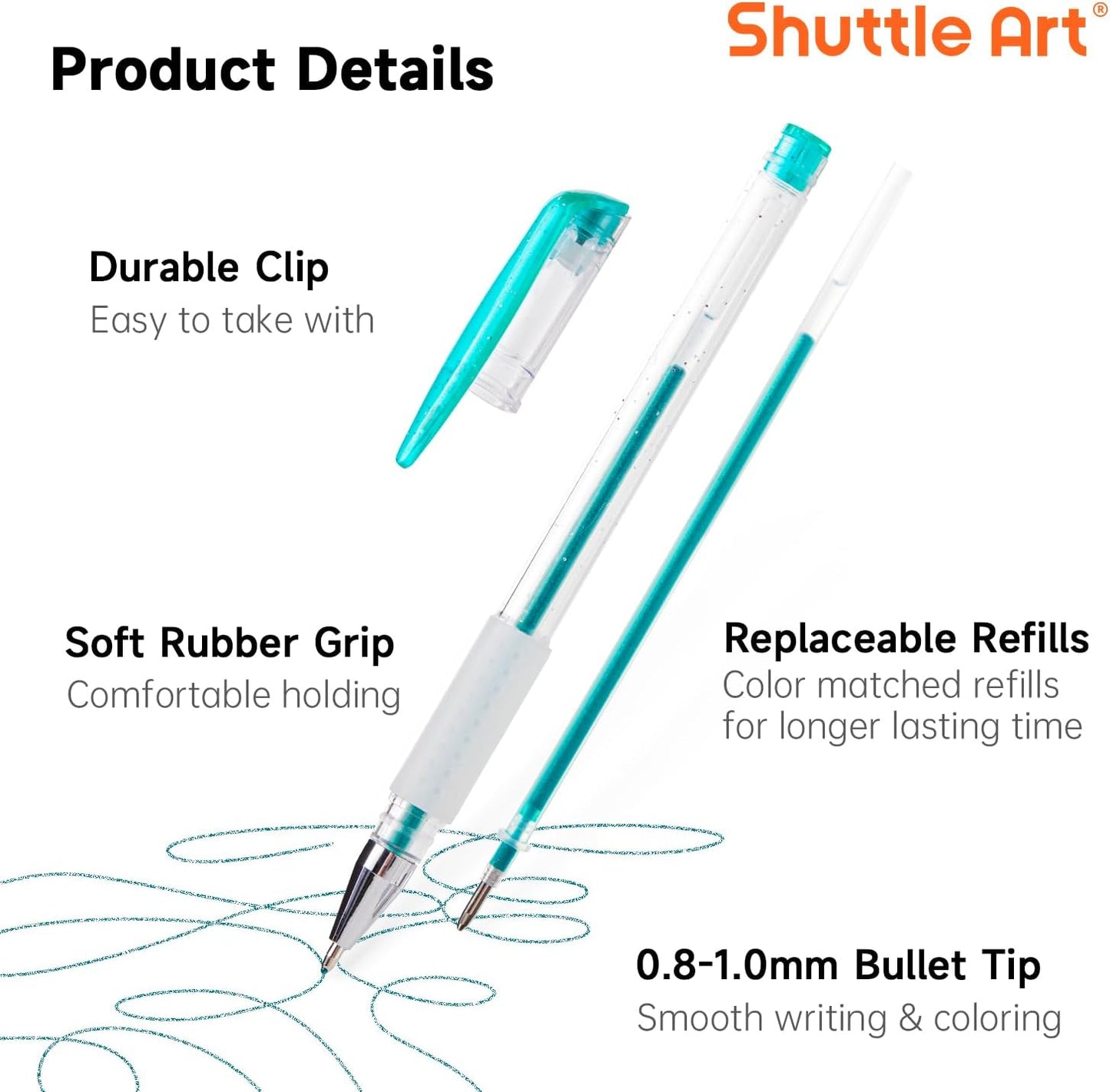 Shuttle Art 160 Pack Glitter Gel Pens, 80 Colors Glitter Gel Pens Set with 80 Refills for Adults Coloring Books Drawing Crafts Scrapbooking Journaling