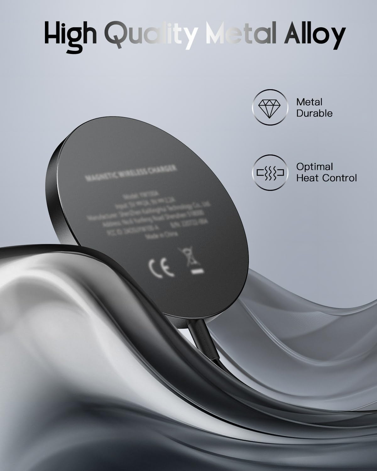 for Mag-Safe Charger, Magnetic Wireless Charger Made for iPhone 17/17 Pro/17 Pro Max/Air/16/15/14/13/12 Series, Mag Safe Charging Pad for AirPods Pro 3 2 (Black)