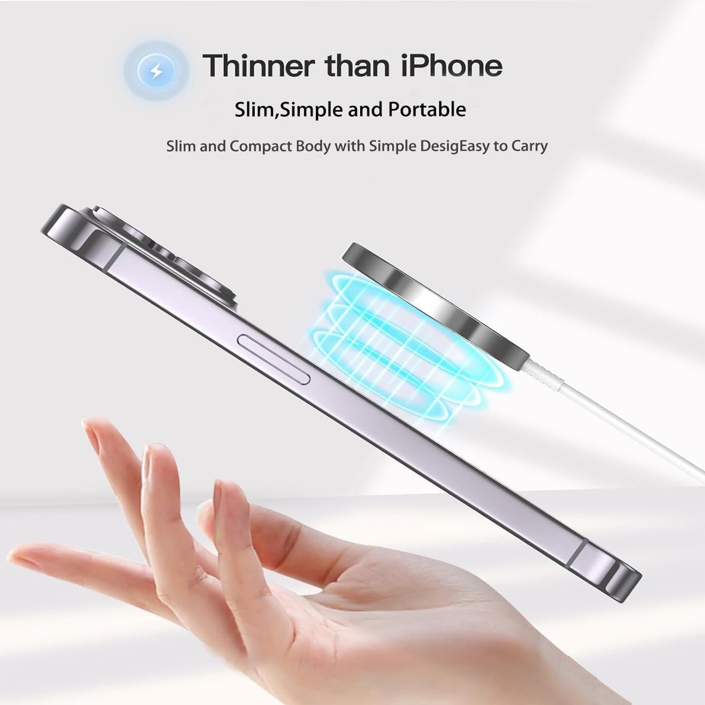 Magnetic iPhone Wireless Charger,10FT Fast Charging Apple Mag Safe Charger Wireless Charging Pad for iPhone 16 Pro Max/16 Plus/15 Pro Max/15 Plus/14/13/12/11/AirPods 4/3/Pro2 Phone Mag safe Charge Pad