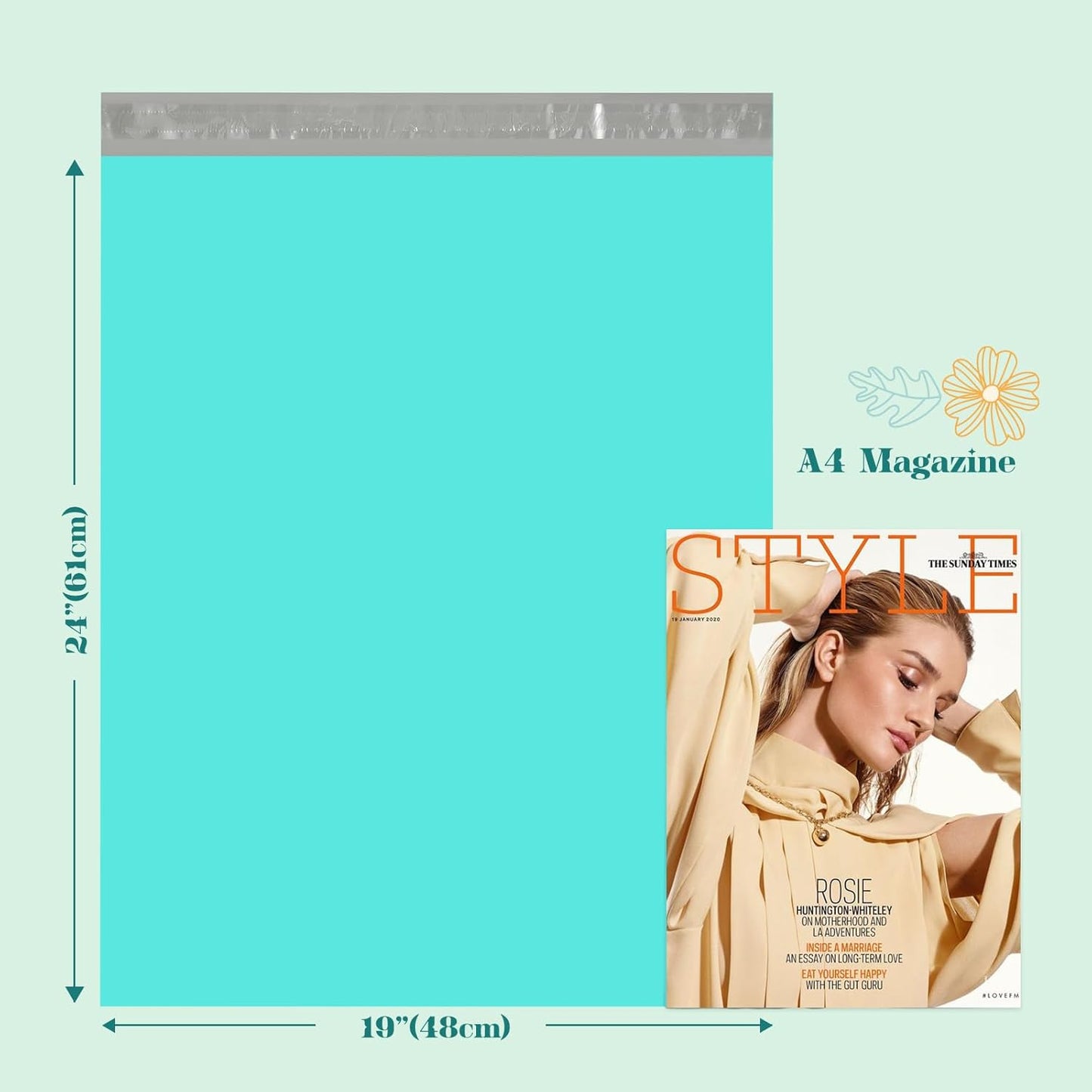 Fuxury 19x24 Inch 100 Pack Large Poly Mailers Shipping Envelopes Bags Teal,Self Adhesive Mailers Poly Shipping Bags for Small Clothing Business,Waterproof and Flexible polymailers,Keep Items Protected