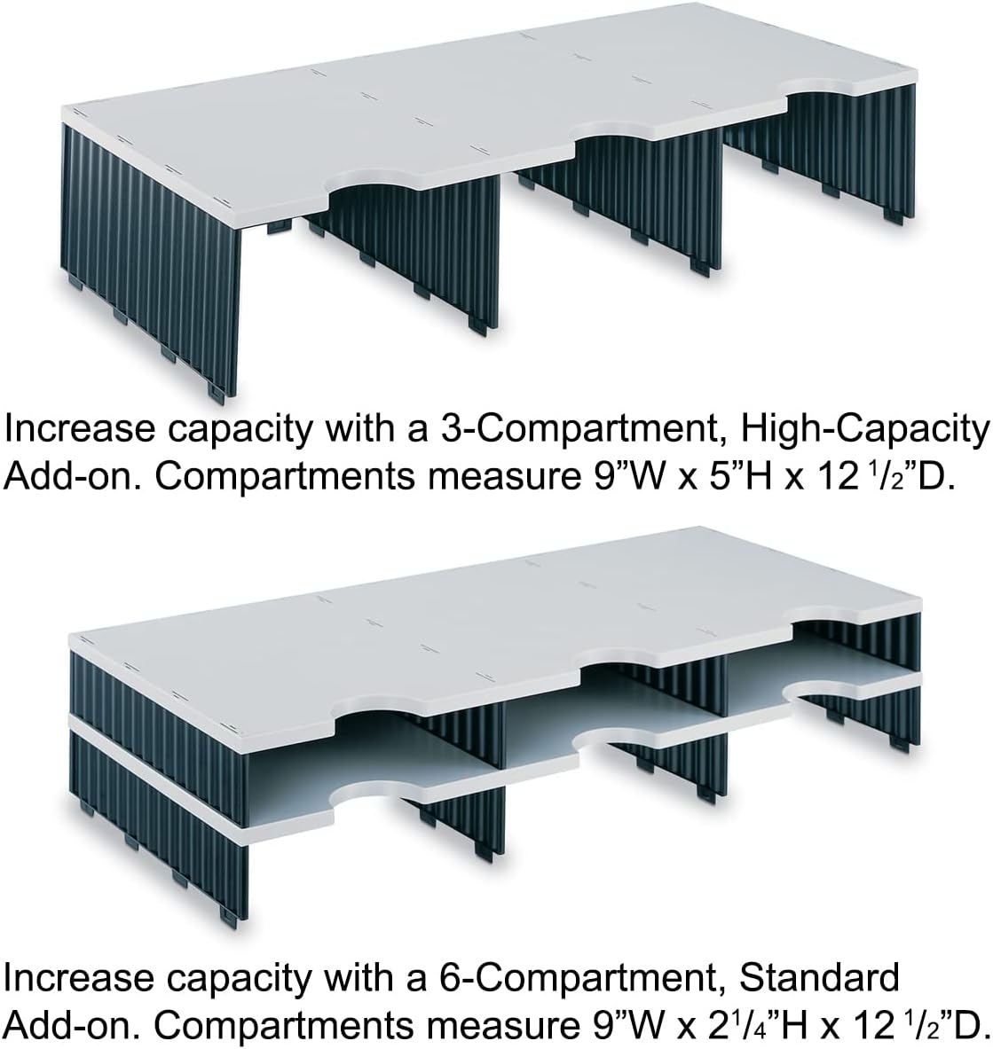 Ultimate Office TierDrop Jumbo 12-Compartment High-Wall Sorter - Sorts Documents, Forms & Mail - Durable Construction Features Expandable, Modular, No-Tool Assembly Design