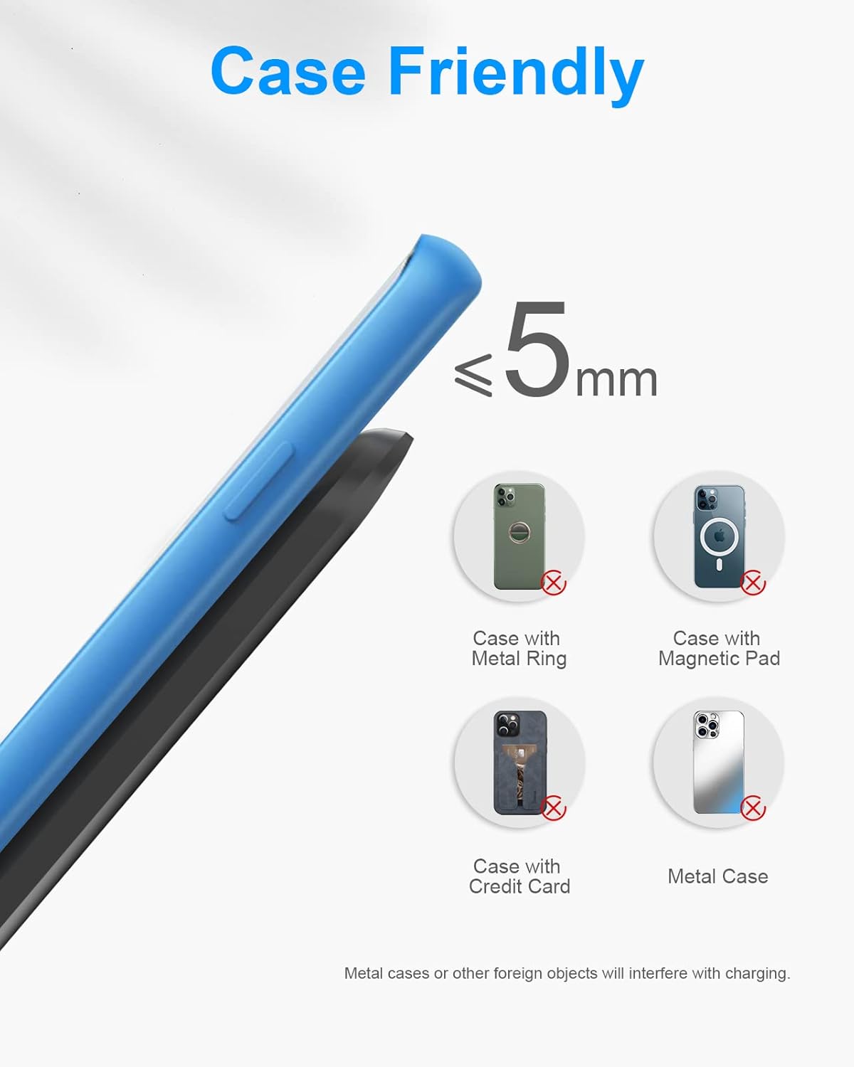 NANAMI Wireless Charger [2 Pack] - 10W Qi-Certified Fast Wireless Charging Stand for iPhone 17/17 Air/16/16 Plus/15/14/13/12,Cordless Phone Charger for Samsung Galaxy S25/S25 Ultra/S24/S23/S22,Pixel 6