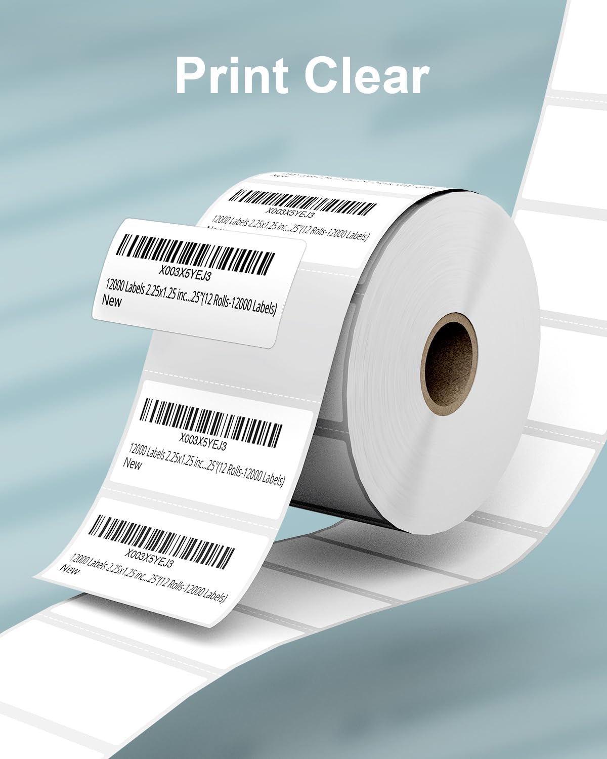 2.25" x 1.25" 3-Proof White Direct Thermal Labels for Zebra ZD410 ZD411 LP2824 ZD421 ZD420 GK420D, 12 Rolls 12000 Pcs 2-1/4x1-1/4 Barcode Return Address Labels Used with Rollo MUNBYN