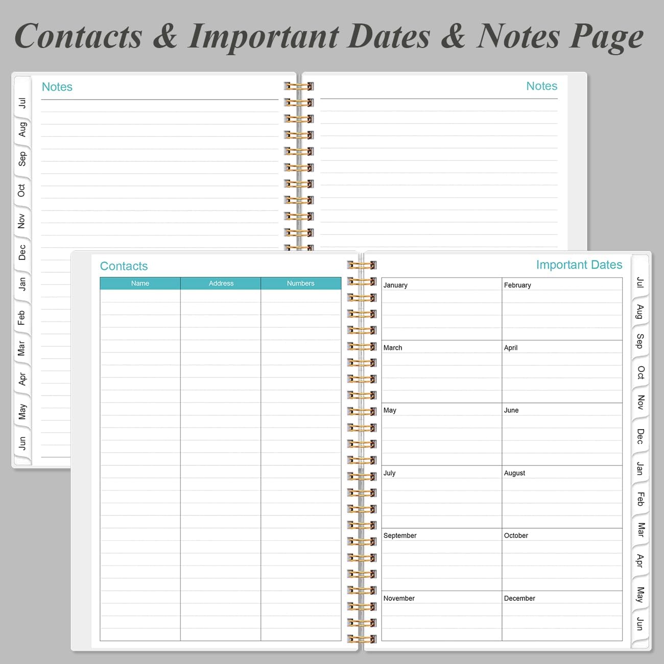 2025-2026 Planner - Academic Planner 2025-2026 from July 2025 - June 2026, Weekly & Monthly Planners Spiral Bound with 12 Monthly Tabs, Inner Pocket, 6.4" x 8.5", Black