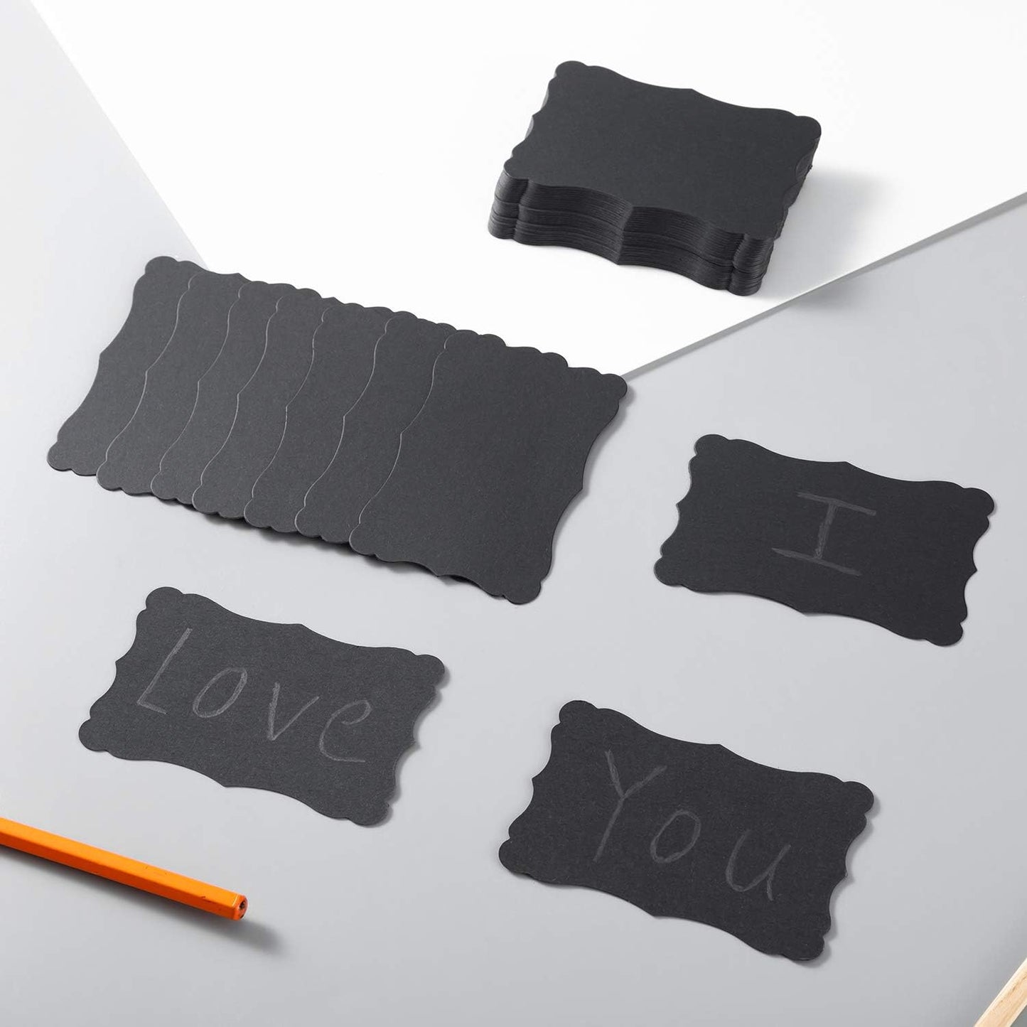 120 Pieces Small Mini Business Cards Vintage Assorted Colors Blank Note Cards Gift Word Card for Business Cards, Gift Cards (Black, 3.66x 2.36 inches)